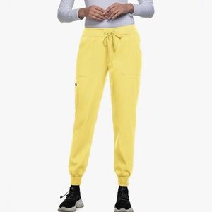 KOI Lite Stretch 750 Women's Fierce Jogger Scrub Yellow Sunshine Size L-Tall